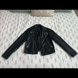 American Eagle black leather jacket - Medium